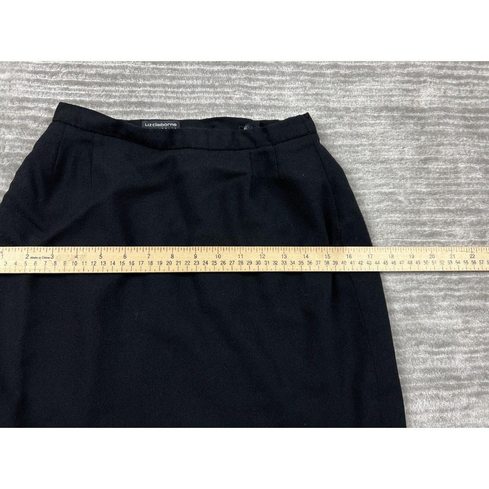 Vintage Liz Claiborne Collections Skirt Womens 10 Black Wool Lined Casual - Picture 5 of 10